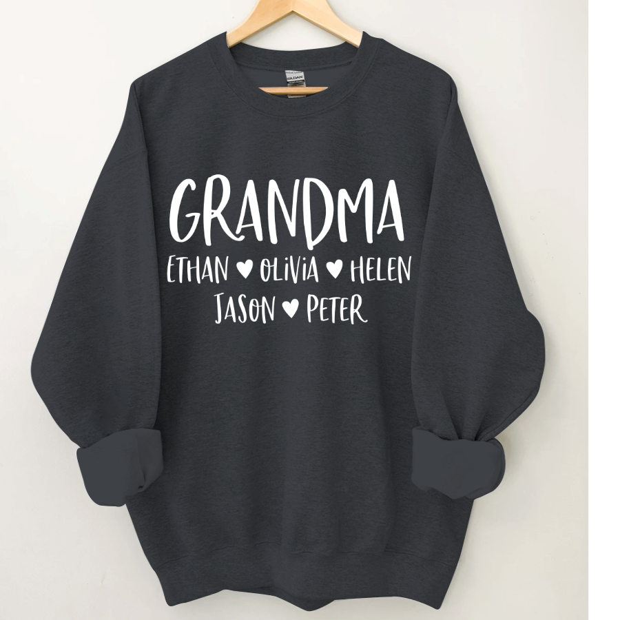 Lofaris Mimi And Kids Name Heart Personalized Sweatshirt