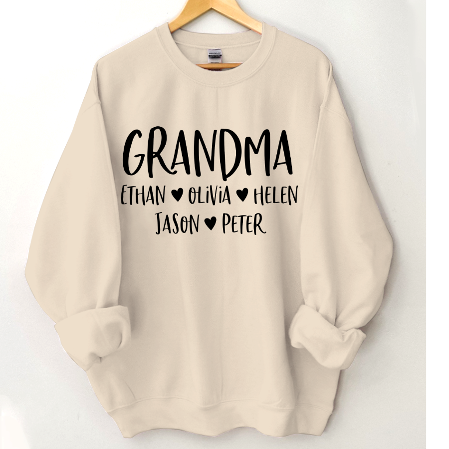 Lofaris Mimi And Kids Name Heart Personalized Sweatshirt