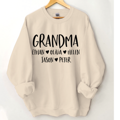Lofaris Mimi And Kids Name Heart Personalized Sweatshirt