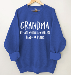 Lofaris Mimi And Kids Name Heart Personalized Sweatshirt
