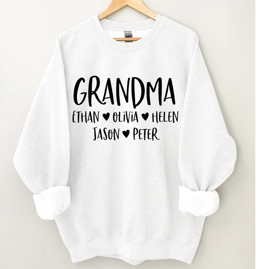 Lofaris Mimi And Kids Name Heart Personalized Sweatshirt