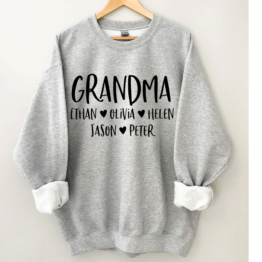 Lofaris Mimi And Kids Name Heart Personalized Sweatshirt