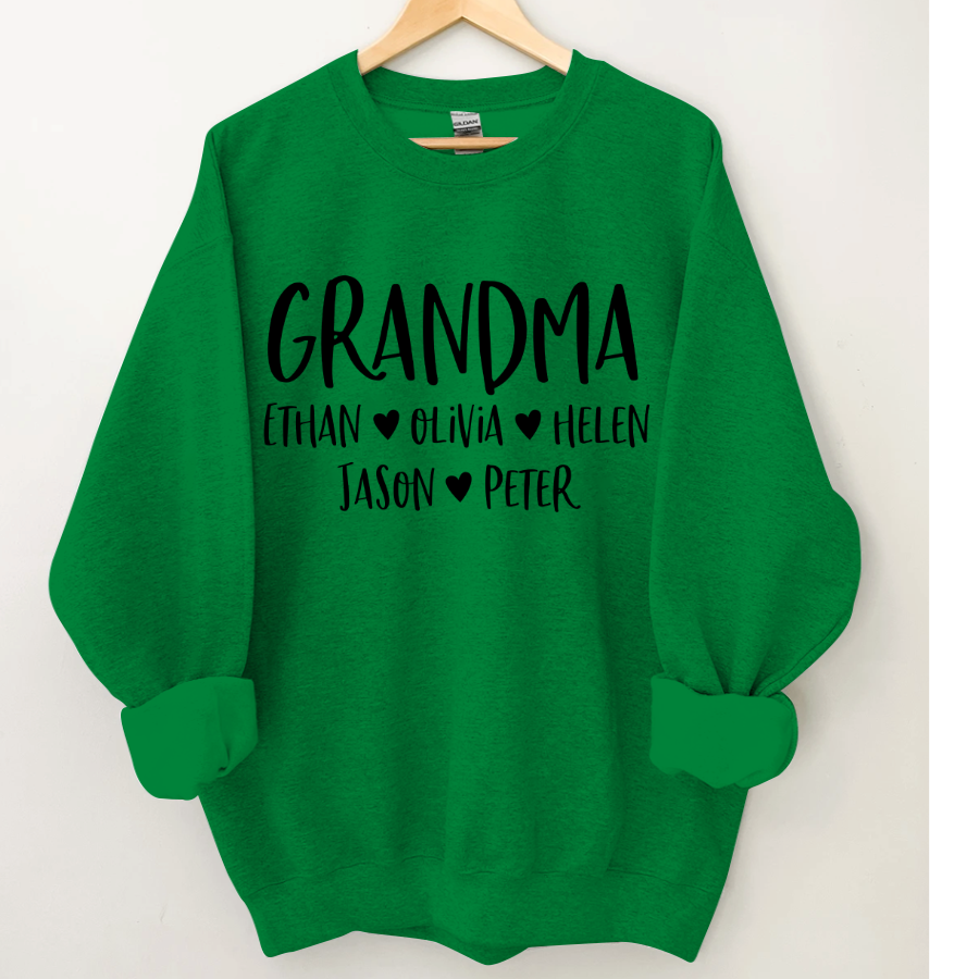 Lofaris Mimi And Kids Name Heart Personalized Sweatshirt