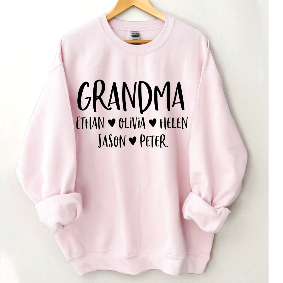 Lofaris Mimi And Kids Name Heart Personalized Sweatshirt