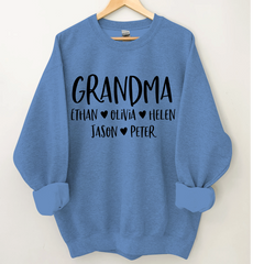 Lofaris Mimi And Kids Name Heart Personalized Sweatshirt