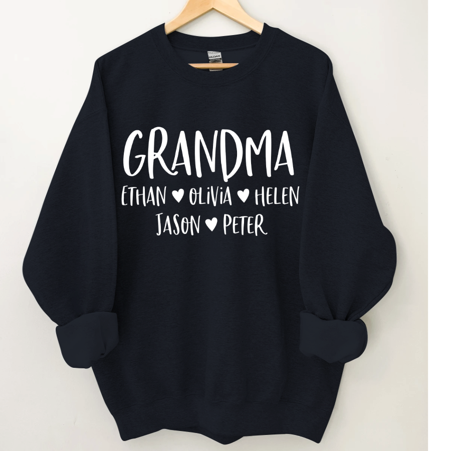 Lofaris Mimi And Kids Name Heart Personalized Sweatshirt