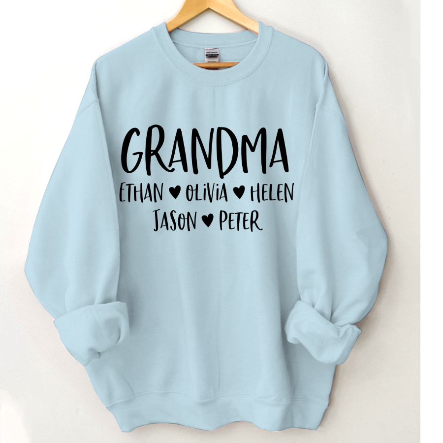 Lofaris Mimi And Kids Name Heart Personalized Sweatshirt