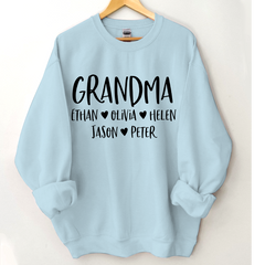 Lofaris Mimi And Kids Name Heart Personalized Sweatshirt