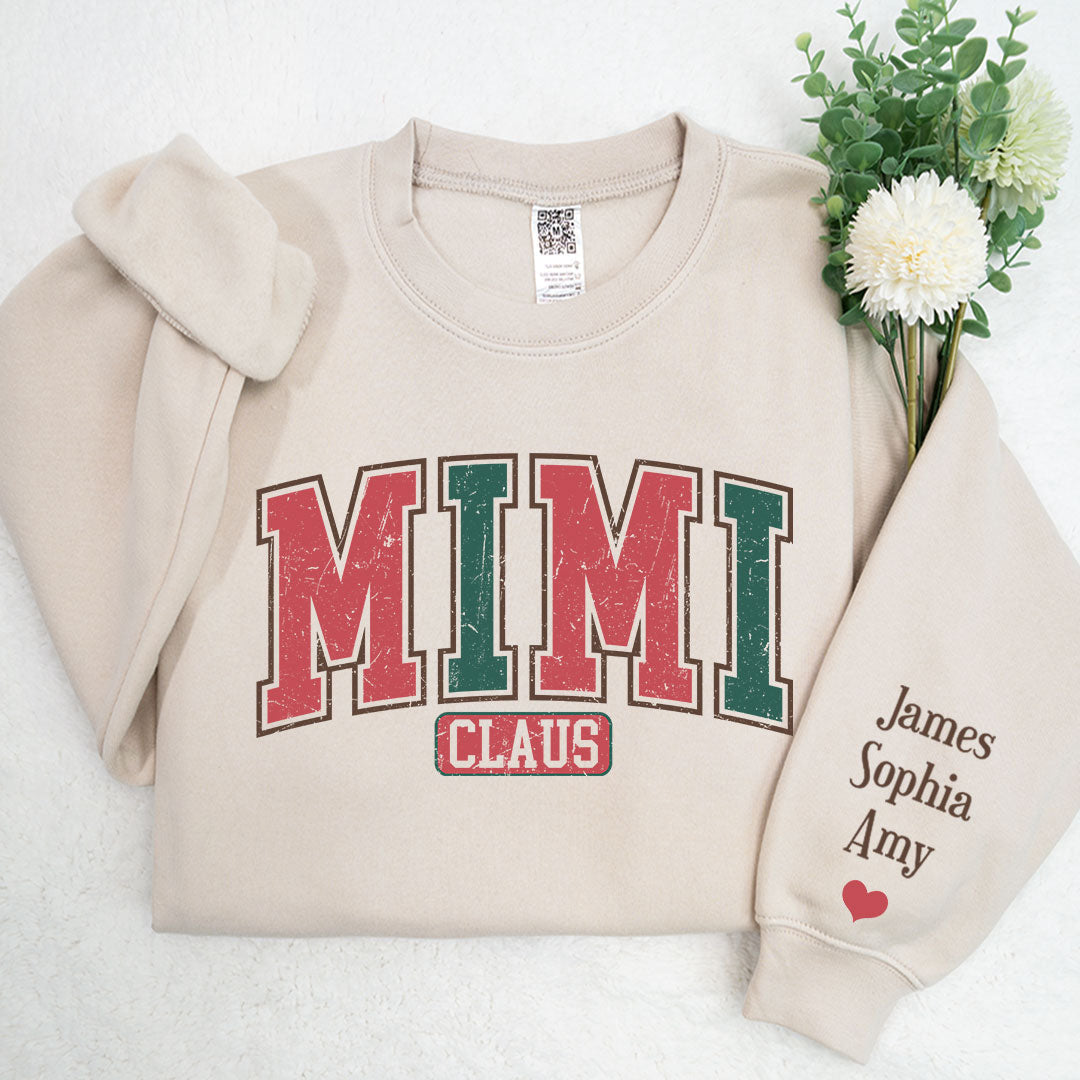 Lofaris Mimi Claus And Grandkids Christmas Custom Sweatshirt