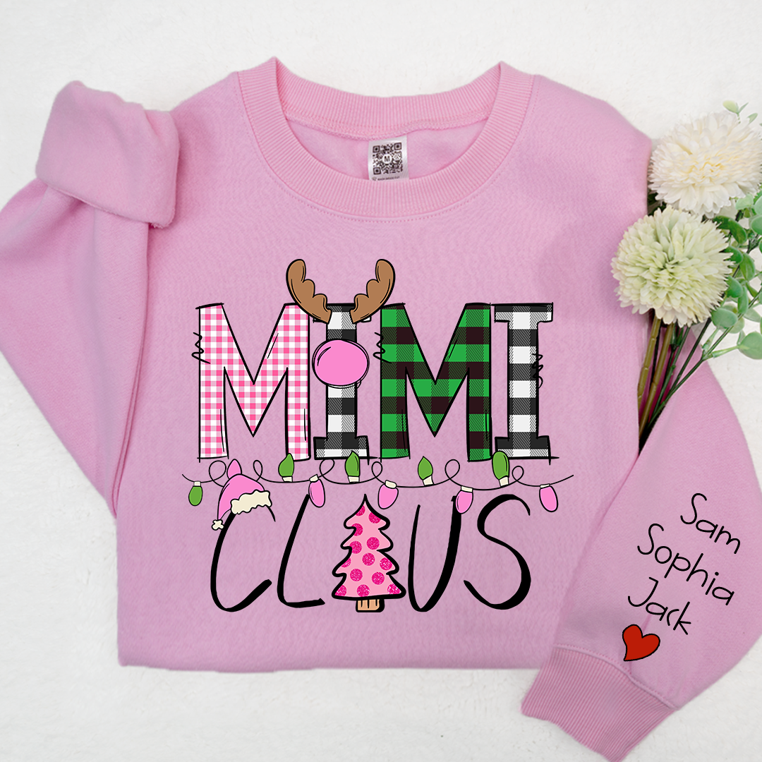 Lofaris Mimi Claus Christmas With Grandkids Custom Sweatshirt