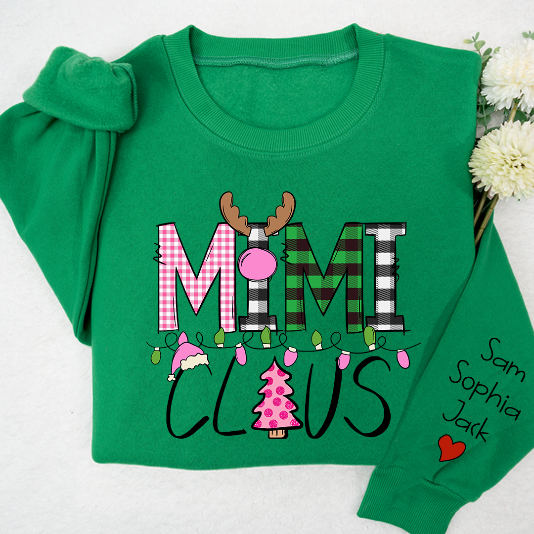 Lofaris Mimi Claus Christmas With Grandkids Custom Sweatshirt