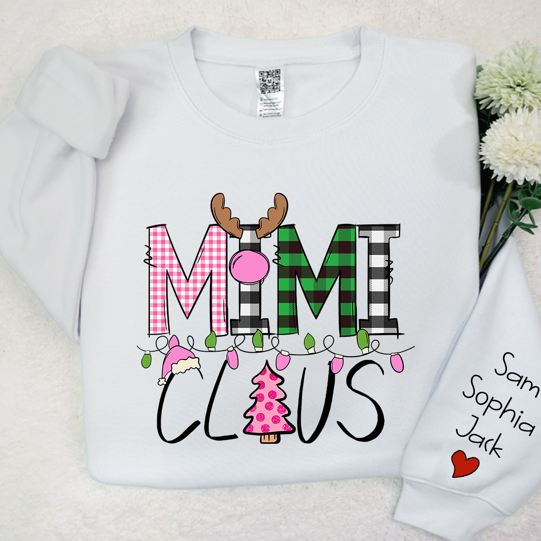 Lofaris Mimi Claus Christmas With Grandkids Custom Sweatshirt