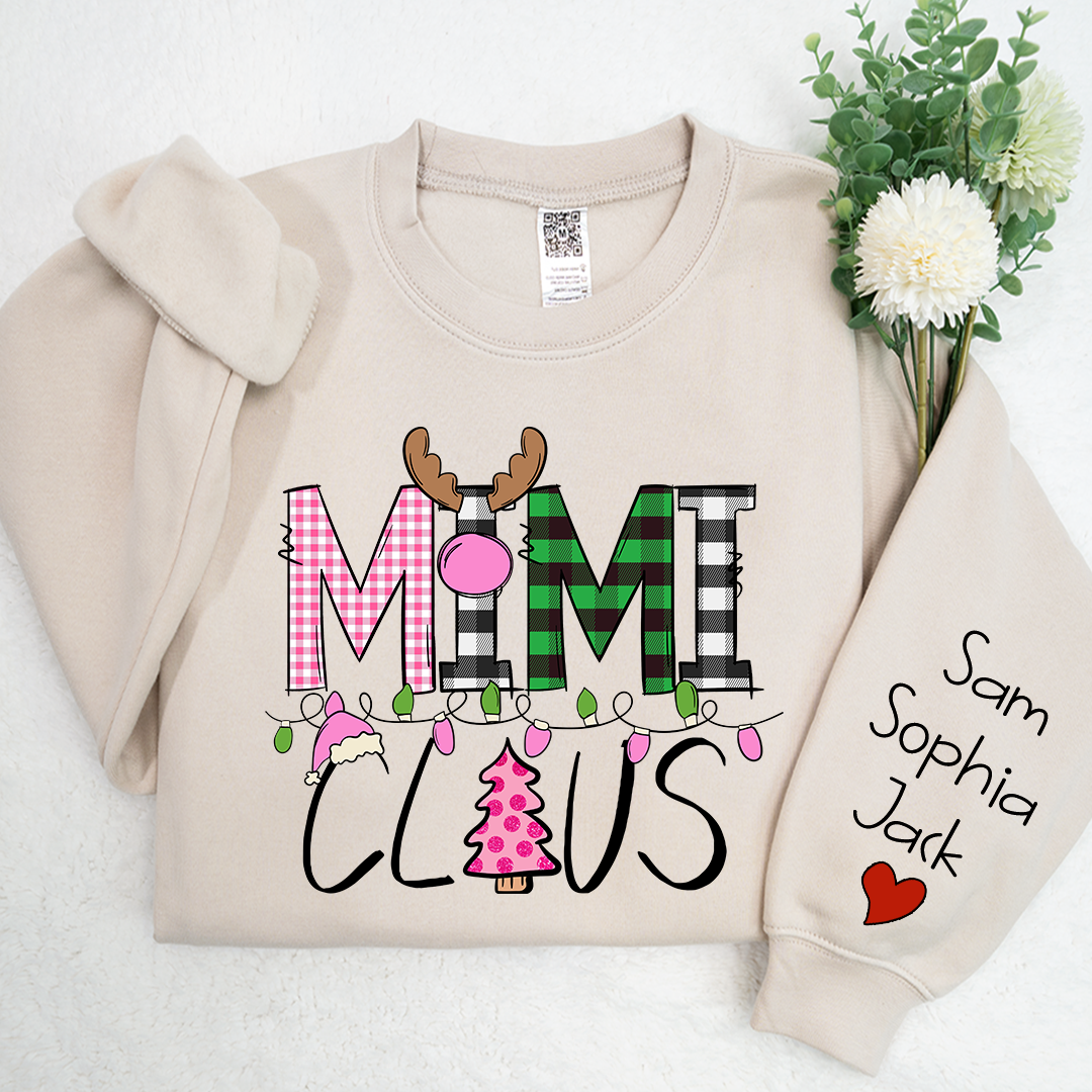Lofaris Mimi Claus Christmas With Grandkids Custom Sweatshirt