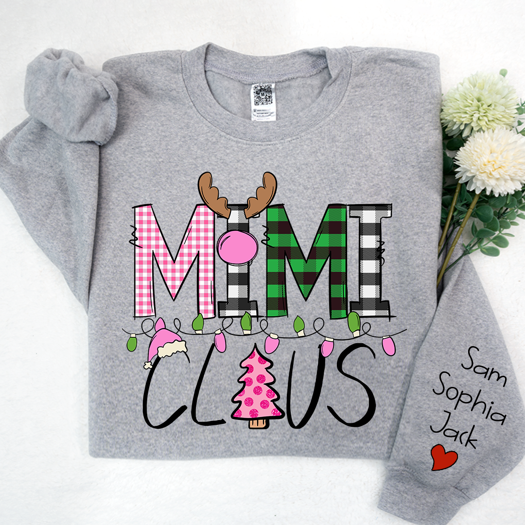 Lofaris Mimi Claus Christmas With Grandkids Custom Sweatshirt