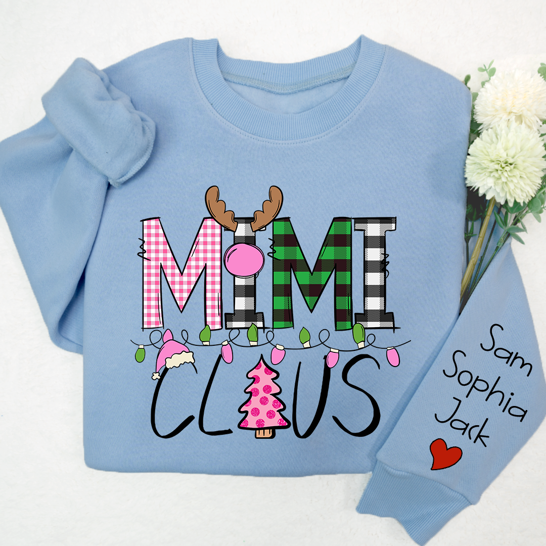 Lofaris Mimi Claus Christmas With Grandkids Custom Sweatshirt