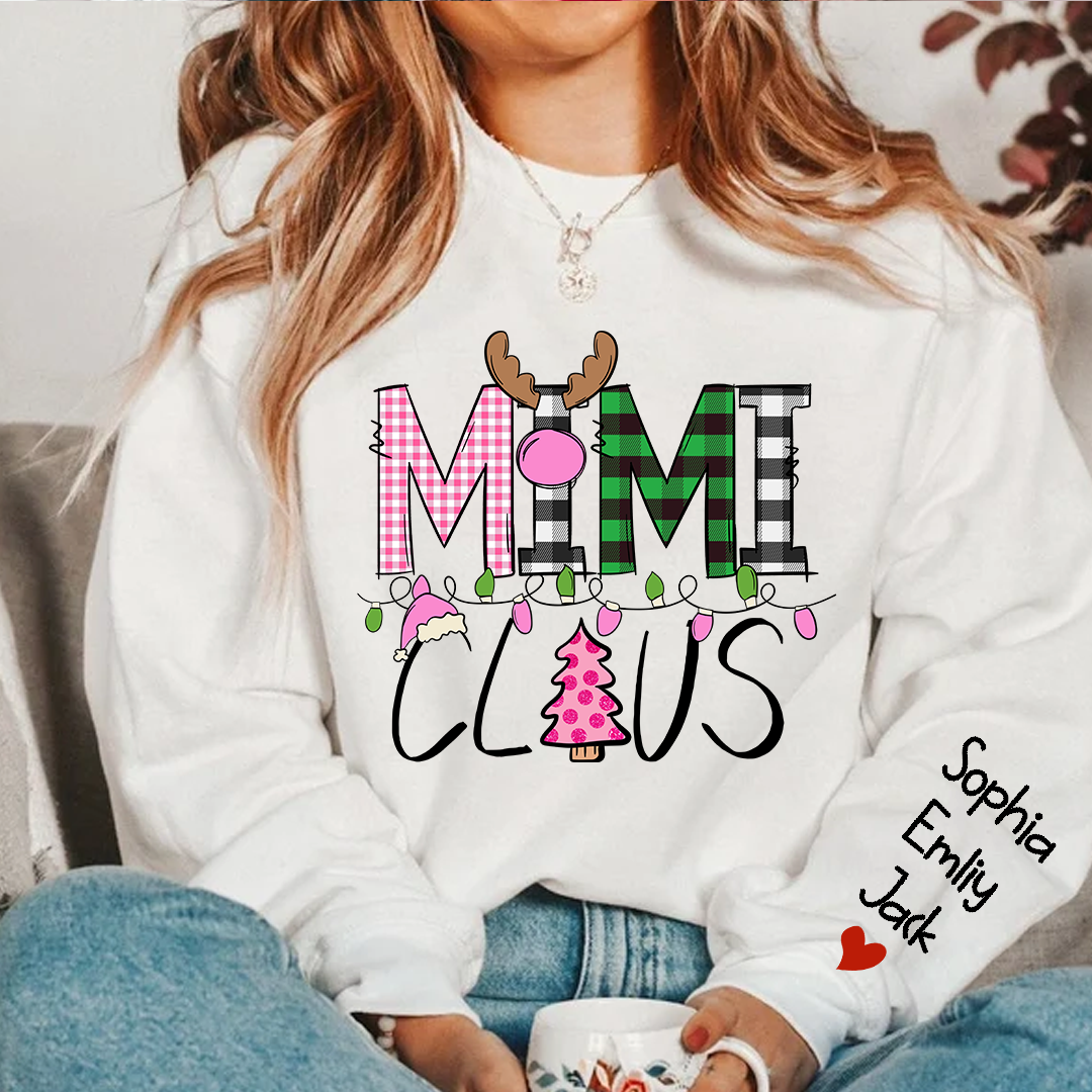 Lofaris Mimi Claus Christmas With Grandkids Custom Sweatshirt