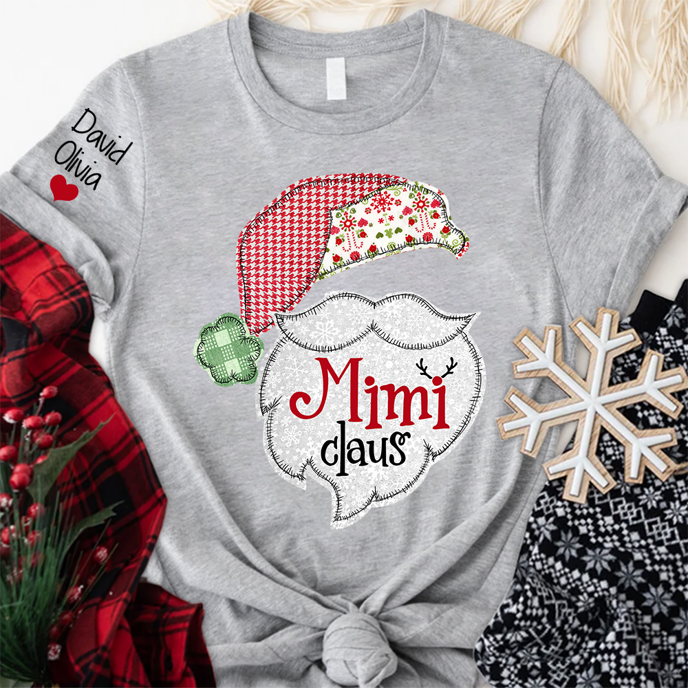 Lofaris Mimi Claus Christmas With Grandkids Custom T-Shirt