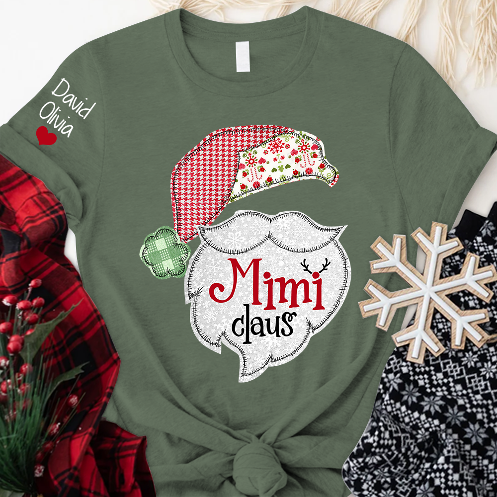 Lofaris Mimi Claus Christmas With Grandkids Custom T-Shirt