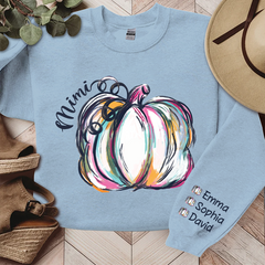 Lofaris Mimi Colorful Pumpkin Autumn Custom Name Sweatshirt