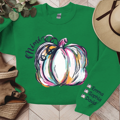 Lofaris Mimi Colorful Pumpkin Autumn Custom Name Sweatshirt