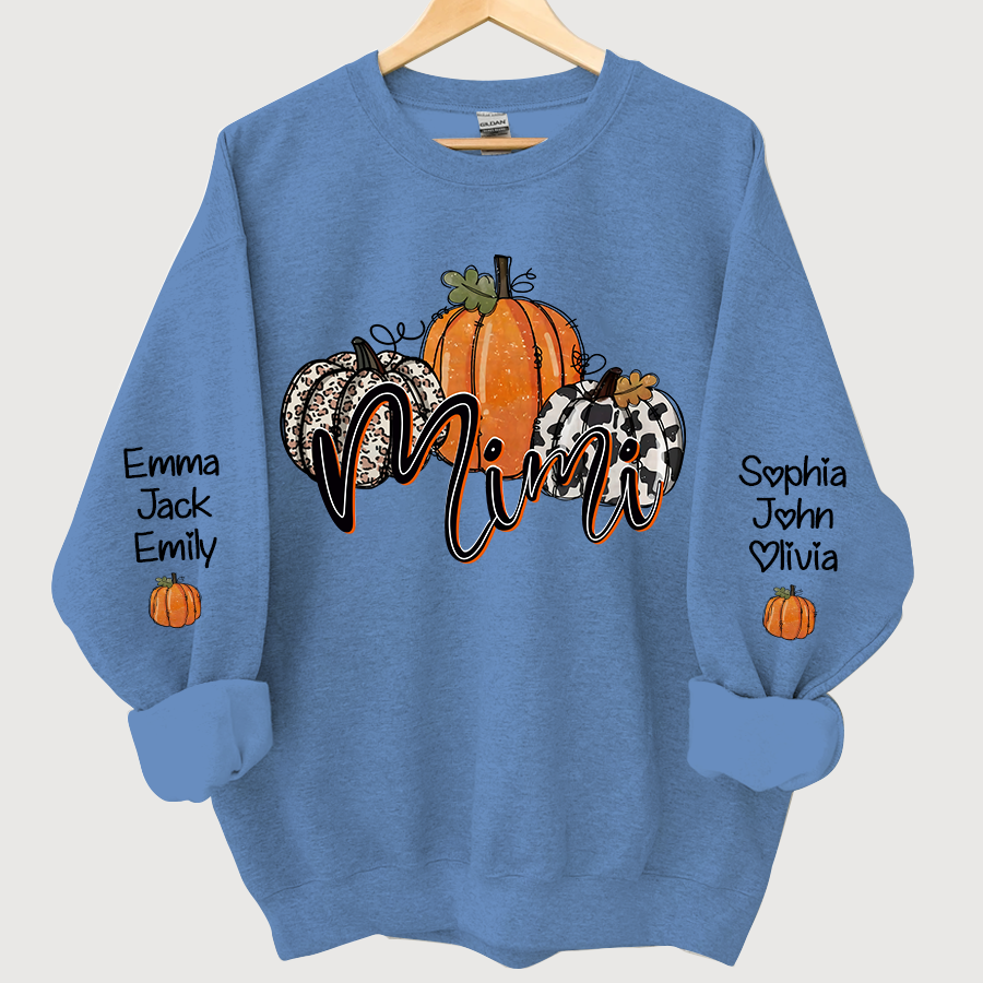 Lofaris Personalized Mimi Grandma Pumpkins Autumn And Grandkids CL01 Sweatshirt