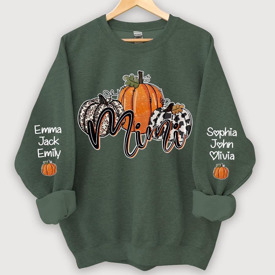 Lofaris Personalized Mimi Grandma Pumpkins Autumn And Grandkids CL01 Sweatshirt