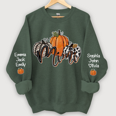 Lofaris Personalized Mimi Grandma Pumpkins Autumn And Grandkids CL01 Sweatshirt
