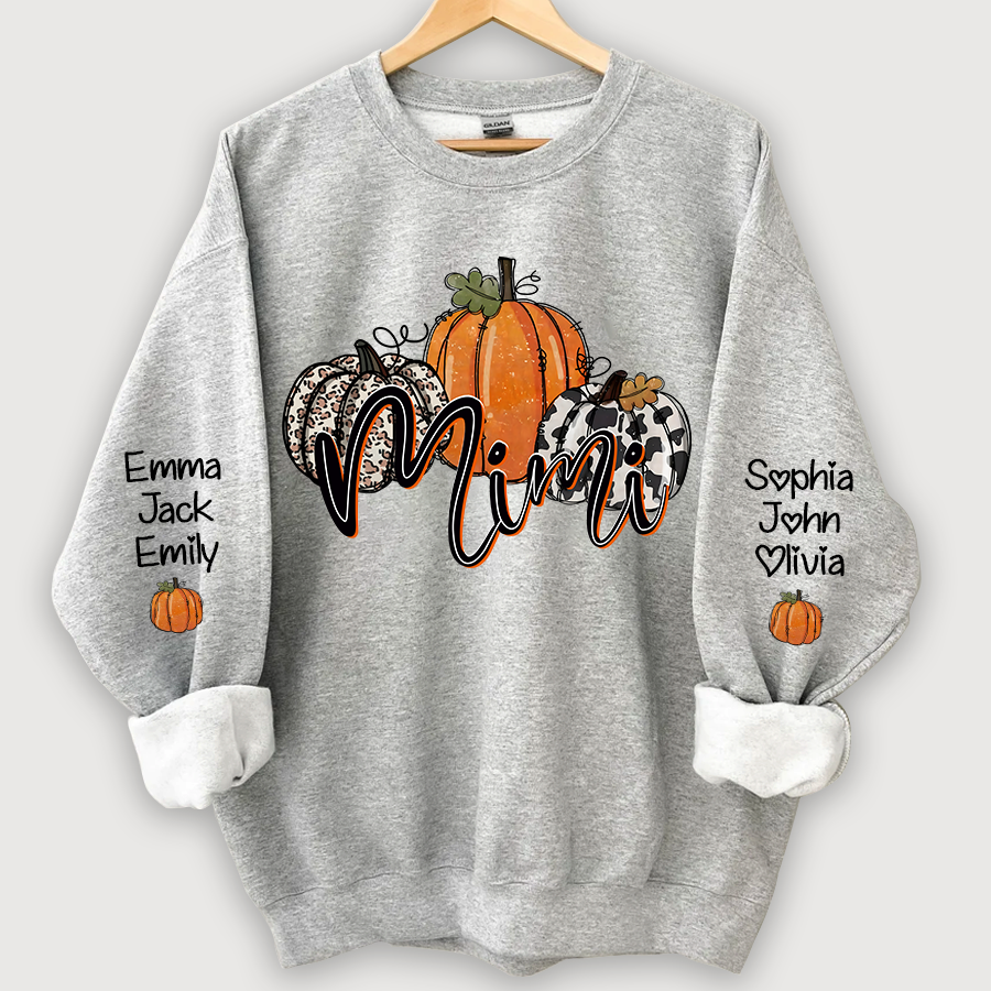 Lofaris Personalized Mimi Grandma Pumpkins Autumn And Grandkids CL01 Sweatshirt