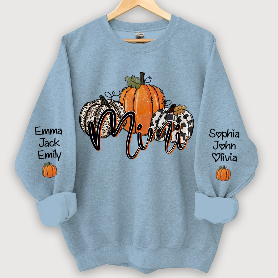 Lofaris Personalized Mimi Grandma Pumpkins Autumn And Grandkids CL01 Sweatshirt