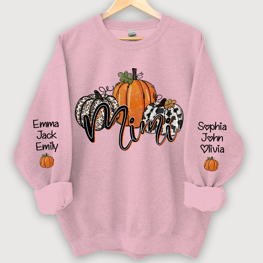 Lofaris Personalized Mimi Grandma Pumpkins Autumn And Grandkids CL01 Sweatshirt