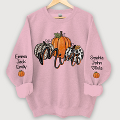 Lofaris Personalized Mimi Grandma Pumpkins Autumn And Grandkids CL01 Sweatshirt