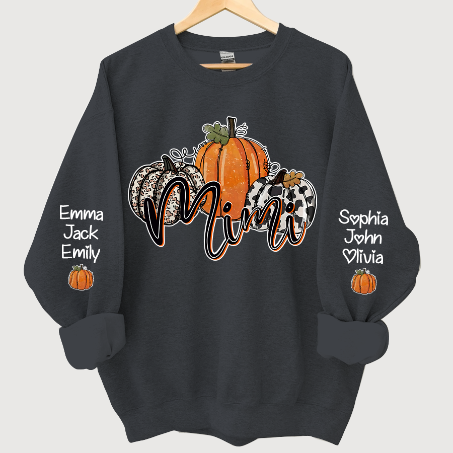 Lofaris Personalized Mimi Grandma Pumpkins Autumn And Grandkids CL01 Sweatshirt