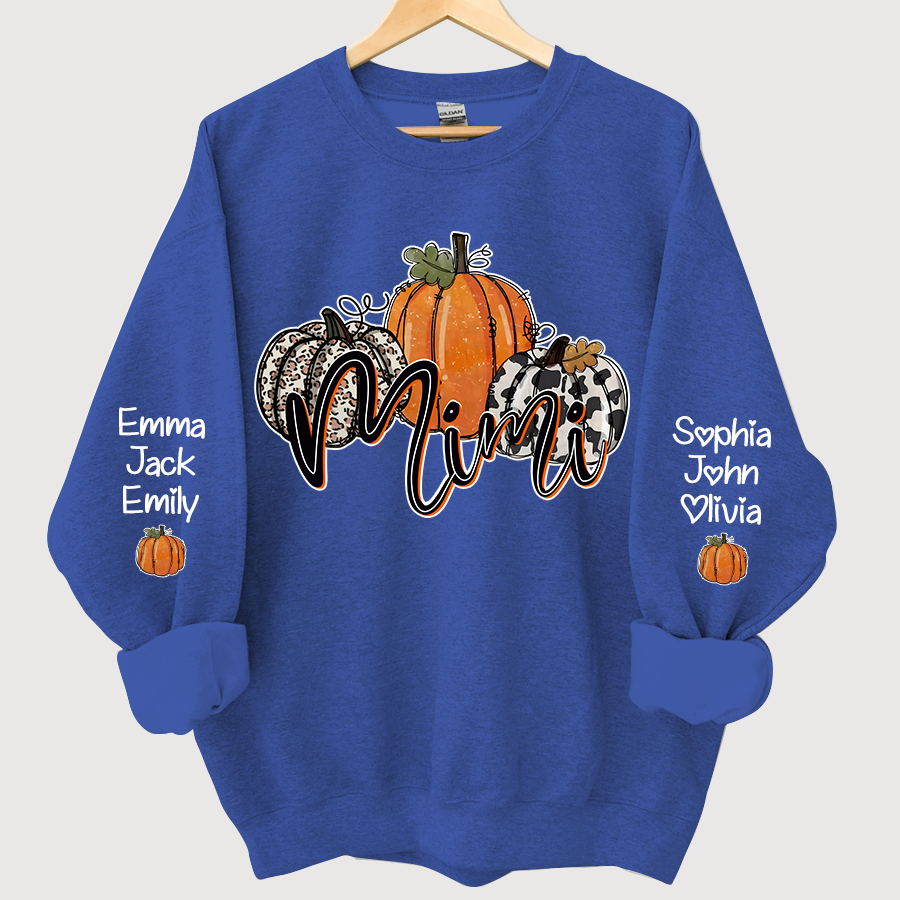 Lofaris Personalized Mimi Grandma Pumpkins Autumn And Grandkids CL01 Sweatshirt