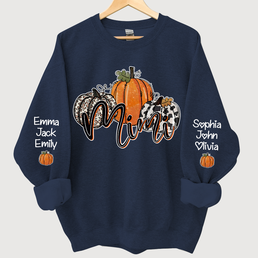 Lofaris Personalized Mimi Grandma Pumpkins Autumn And Grandkids CL01 Sweatshirt