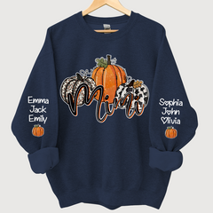 Lofaris Personalized Mimi Grandma Pumpkins Autumn And Grandkids CL01 Sweatshirt