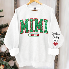 Lofaris Mimi Est Christmas Giltter Grandkids Custom Sweatshirt