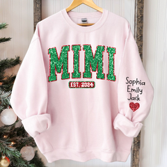 Lofaris Mimi Est Christmas Giltter Grandkids Custom Sweatshirt