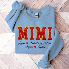 Lofaris Mimi Glitter Custom Name Grandma Gift Sweatshirt