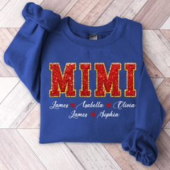 Lofaris Mimi Glitter Custom Name Grandma Gift Sweatshirt