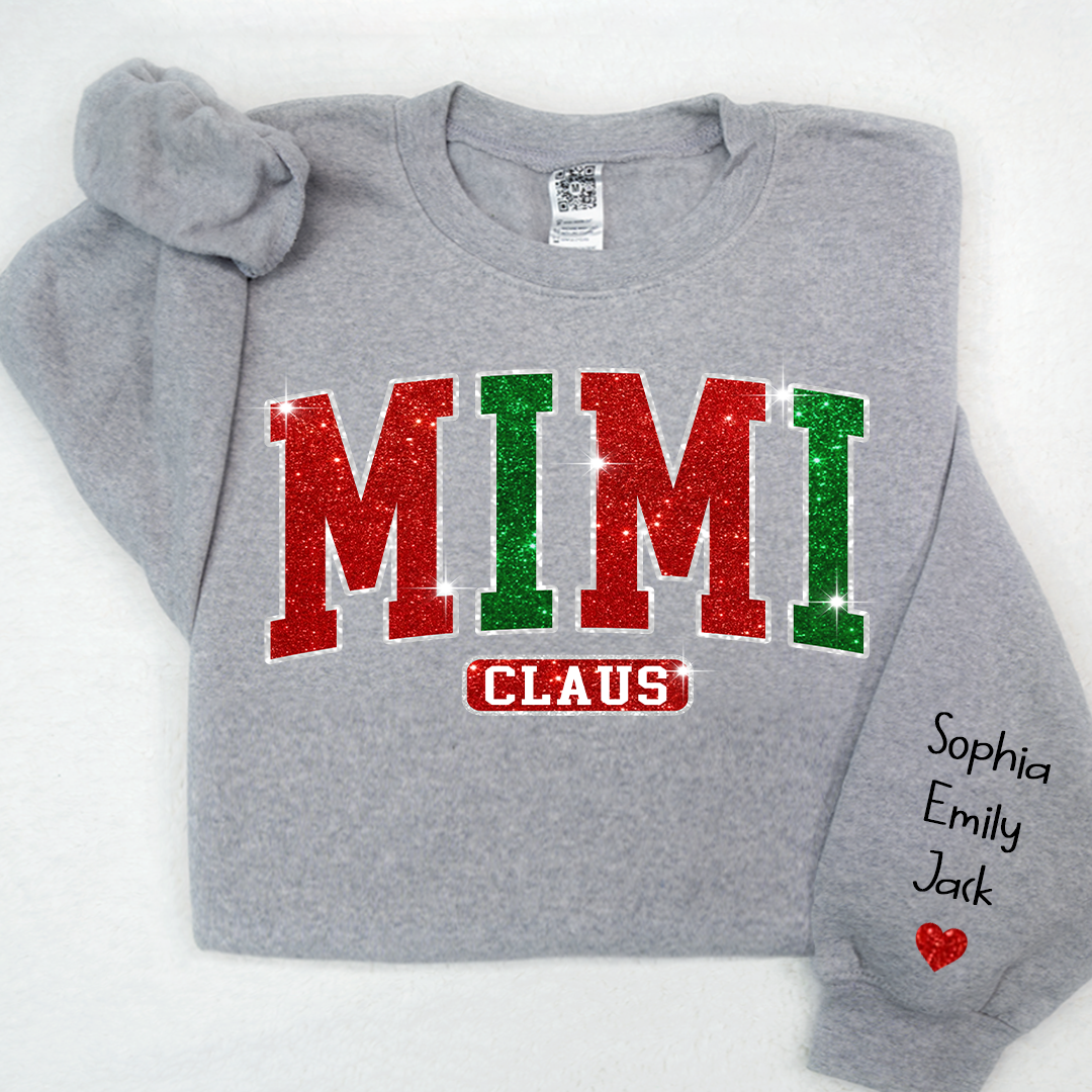 Lofaris Mimi Glitter Grandkid Christmas Custom Sweatshirt