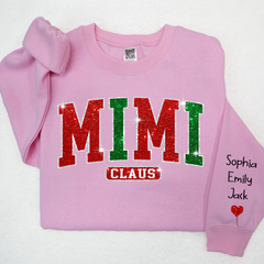Lofaris Mimi Glitter Grandkid Christmas Custom Sweatshirt
