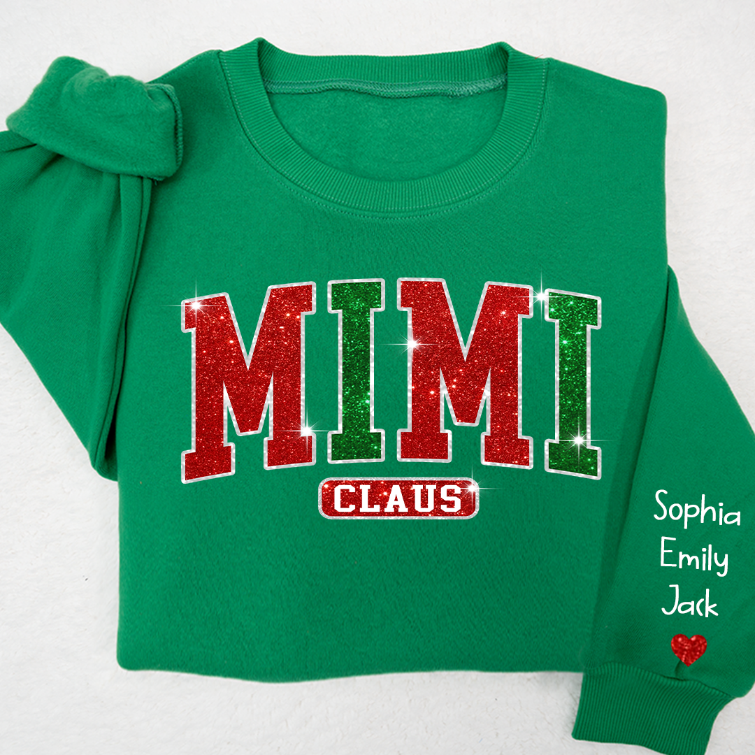 Lofaris Mimi Glitter Grandkid Christmas Custom Sweatshirt
