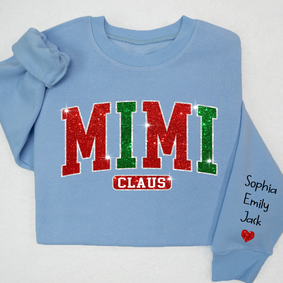 Lofaris Mimi Glitter Grandkid Christmas Custom Sweatshirt