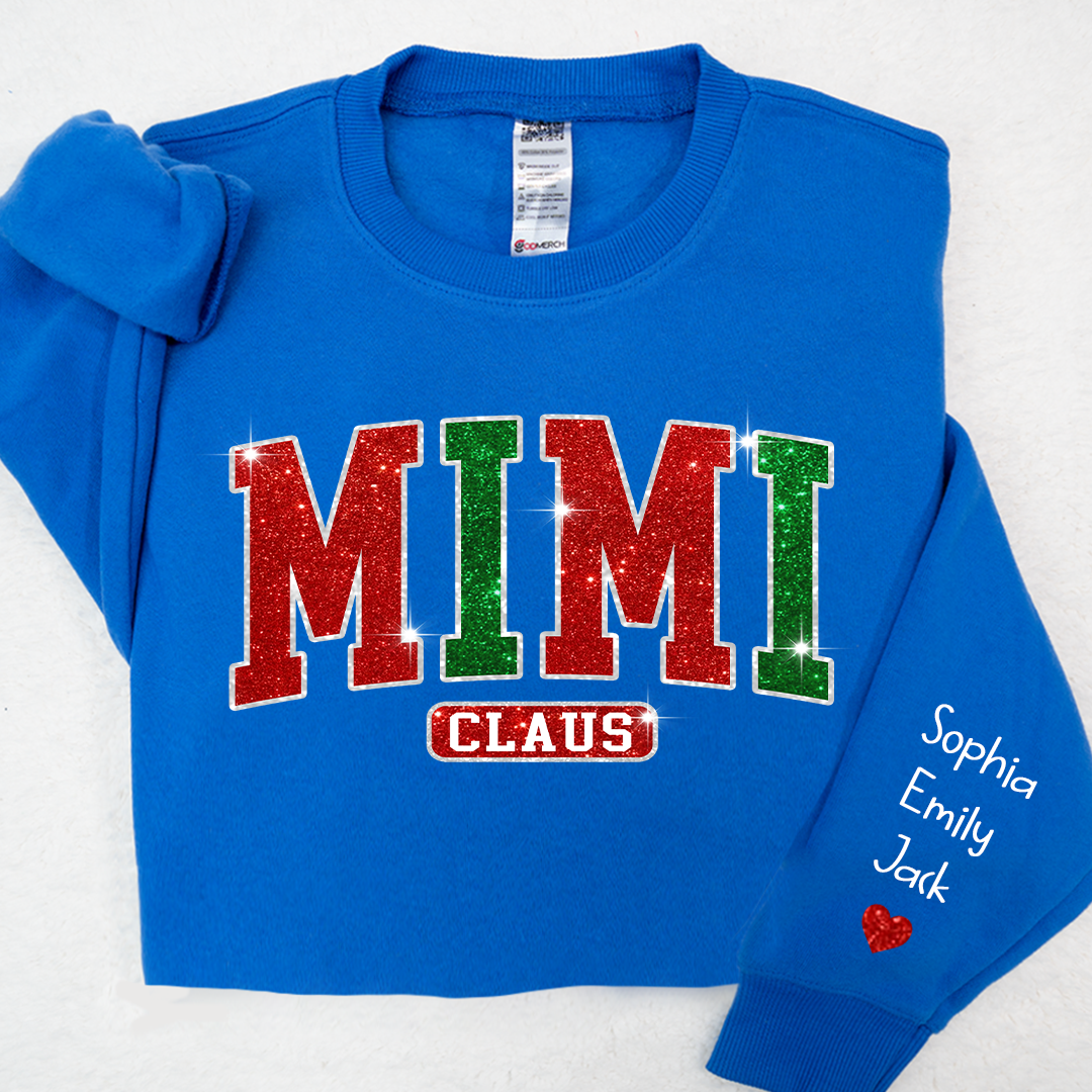 Lofaris Mimi Glitter Grandkid Christmas Custom Sweatshirt