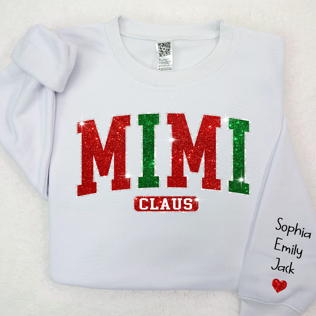 Lofaris Mimi Glitter Grandkid Christmas Custom Sweatshirt
