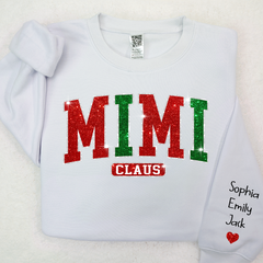 Lofaris Mimi Glitter Grandkid Christmas Custom Sweatshirt