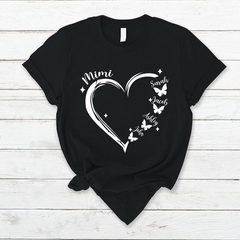 Lofaris Mimi Grandkids Hearts Butterfly Mothers Day T-Shirt