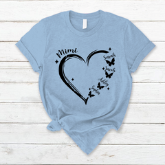 Lofaris Mimi Grandkids Hearts Butterfly Mothers Day T-Shirt
