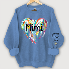 Lofaris Mimi Hearts Fall Autumn Color Clipart Grandkids Name Sweatshirt