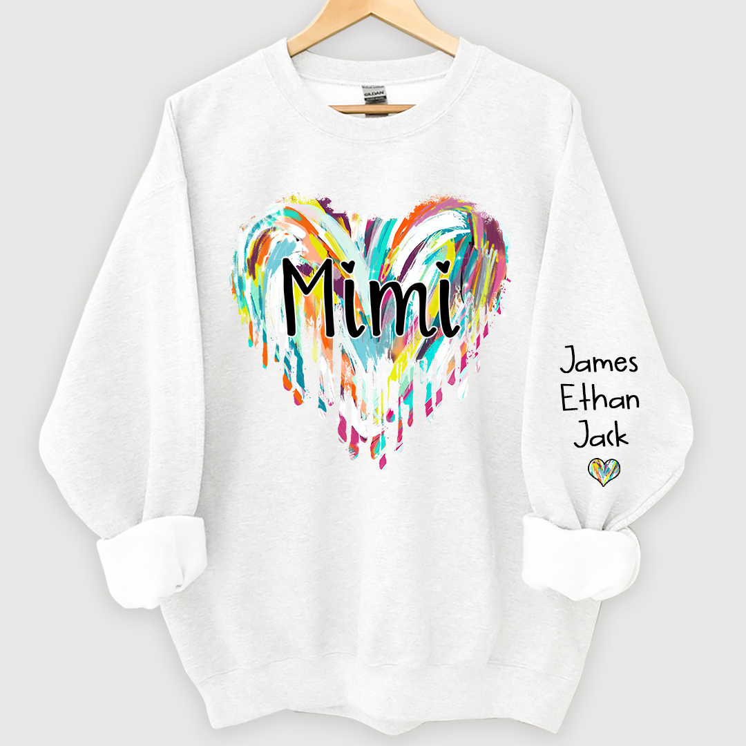 Lofaris Mimi Hearts Fall Autumn Color Clipart Grandkids Name Sweatshirt